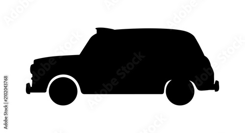 Bild auf Leinwand Vintage station wagon silhouette against a white background
