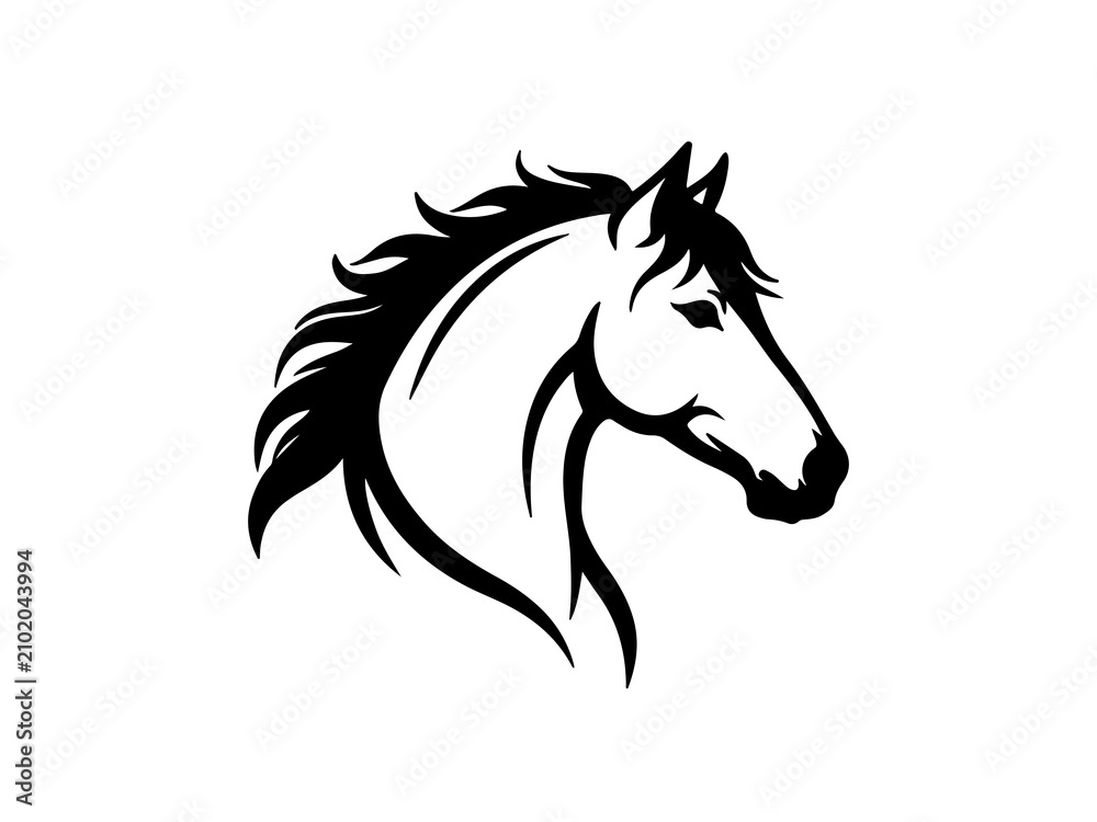 Fototapeta premium horse silhouette isolated on white