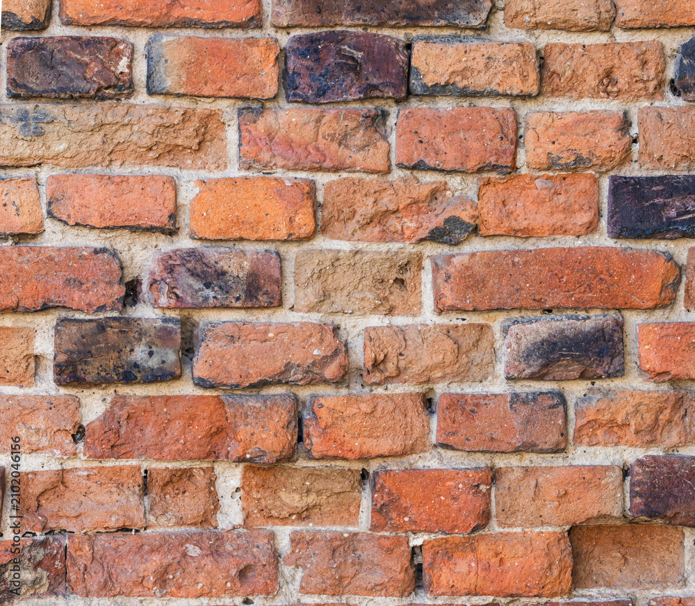 Fototapeta premium Red Brick Wall Texture Close Up
