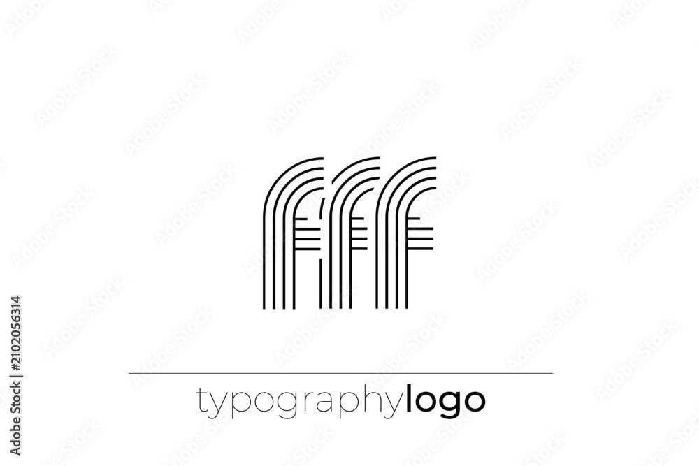 Fototapeta premium FFF modern geometric typography logo