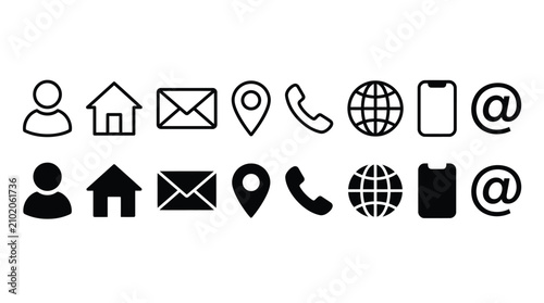 Bild auf Leinwand Contact icon set