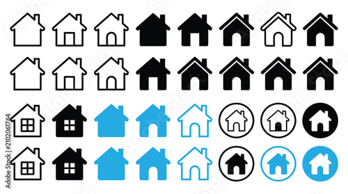 Bild auf Leinwand Simple house or home icon set