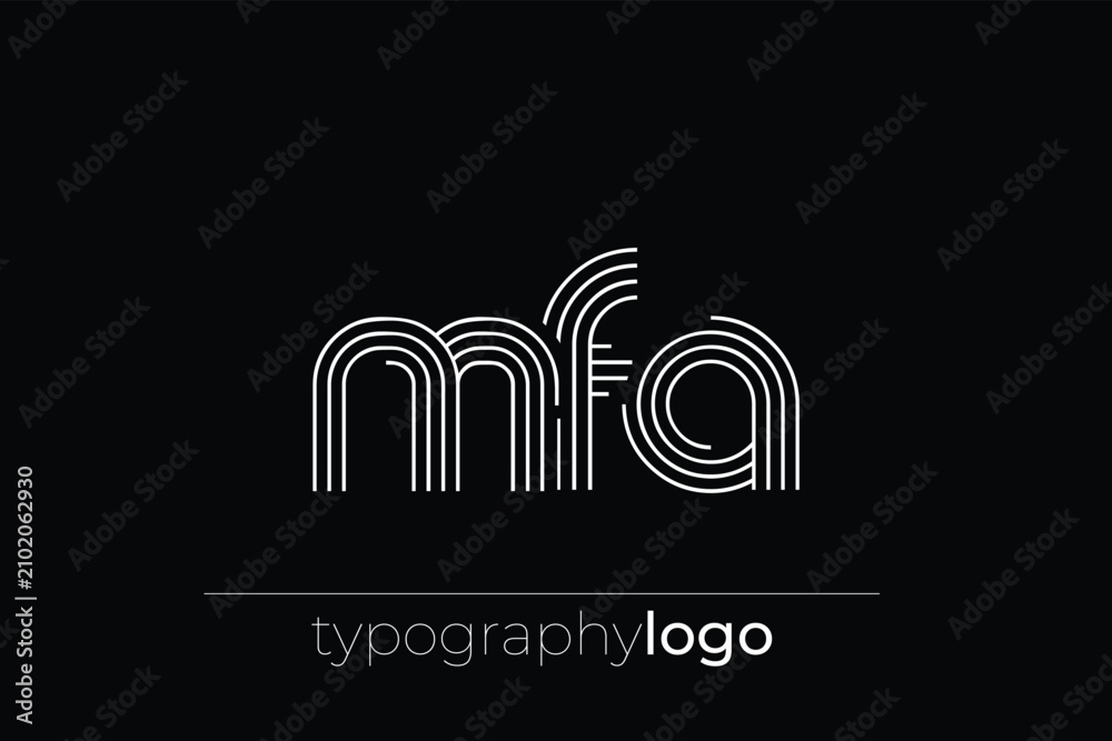 Fototapeta premium MFA modern geometric typography logo