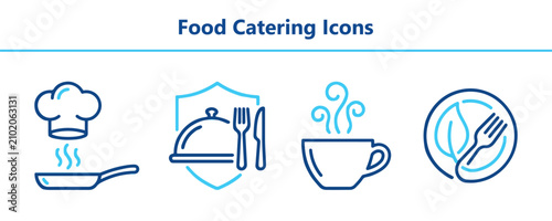 Konstfotografi Culinary arts and hospitality service linear graphics icons capturing profession