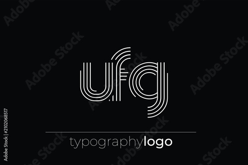 Cuadro en lienzo UFG modern geometric typography logo