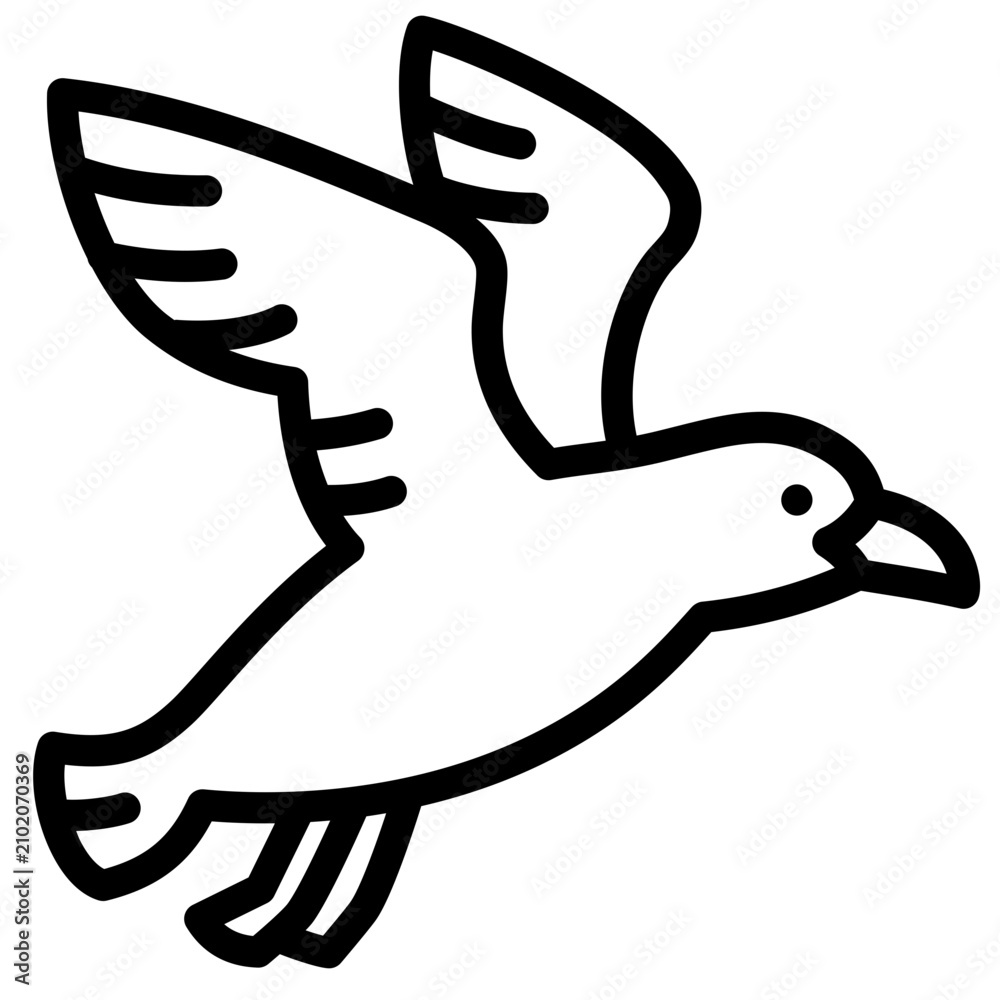 Fototapeta premium Seagull Flying Icon