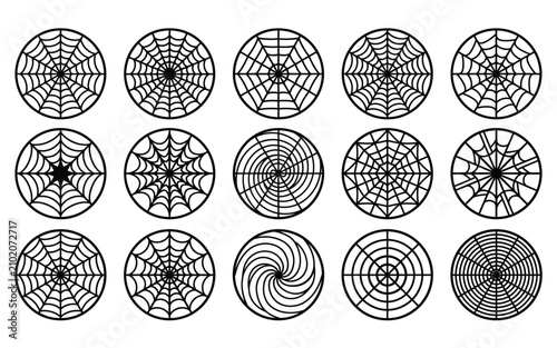 Spiderweb circular design collection halloween gothic motifs