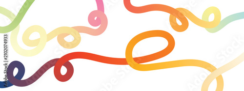 Colorful abstract wavy lines flowing with gradient hues on white background vector illustration concept