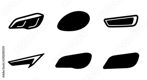Foto Modern car headlight designs, sleek automotive lighting elements, vehicle lamp v