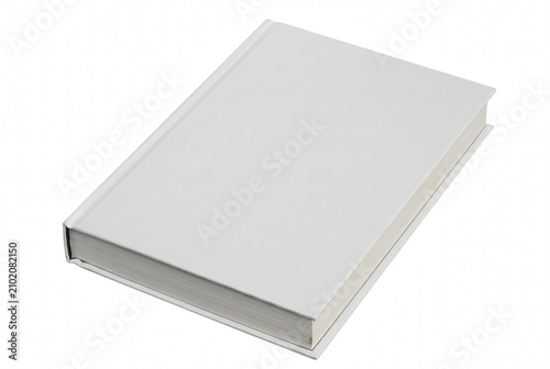 Obraz na plátně Single Blank White Hardcover Book Isolated on Dark Surface