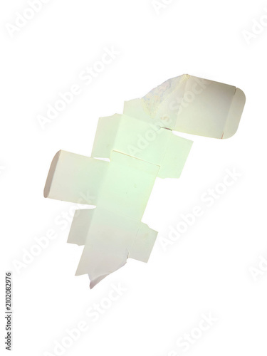 Small white paper box template for packaging and shipping isolated on transparent background