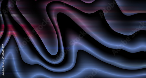 Cuadro en lienzo Abstract flowing wave background with deep purple and blue silk fabric style liquid textures