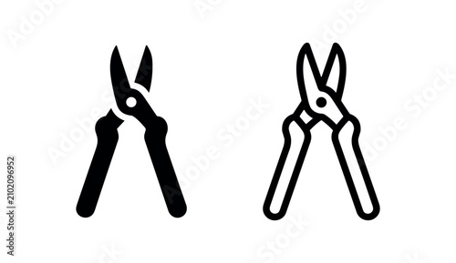 Fotografía Pruning shears icon vector, garden scissors or secateurs symbol