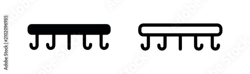 Schilderij op canvas Coat rack icon vector, wall hooks or clothes hanger symbol