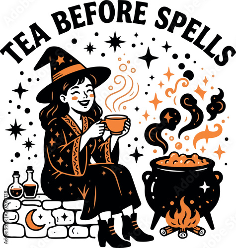Funny Halloween T-Shirt Design with Spooky Quote, Cute Ghost, Pumpkin, Witch, Skeleton, Trick or Treat Graphic