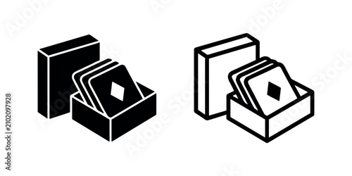 Фотография Tarot card deck icon with an open box, representing divination and occult practices