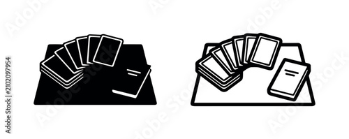 Canvas Print Tarot card reading icon showing multiple cards spread out for divination and fortune telling