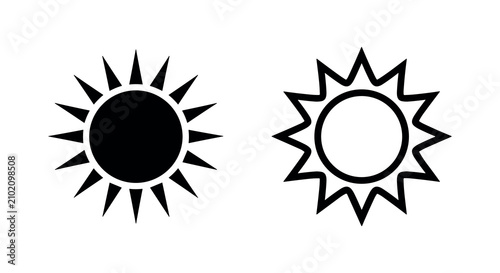Schilderij op canvas Simple sun icon with pointy rays.