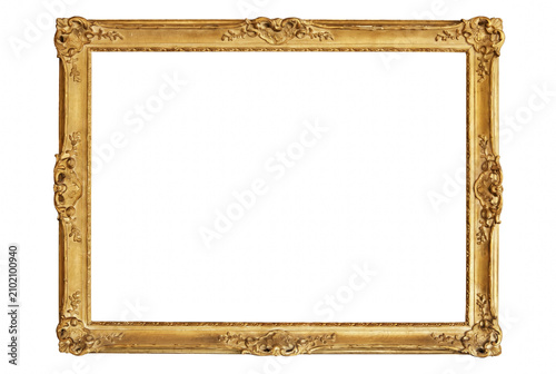 Fotografie Ornate Antique Gold Picture Frame with Intricate Carvings