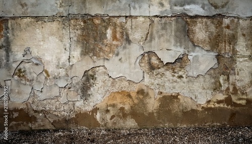 weathered concrete wall showing extensive damage and decay