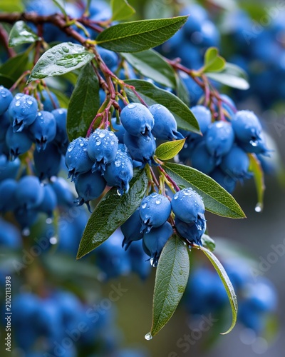 Delicate Clusters of Canadian Berries Glisten in the Morning Dew