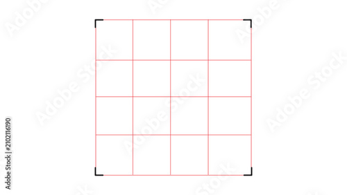 Konstfotografi Template design with three horizontal sections separated by thin red lines on wh