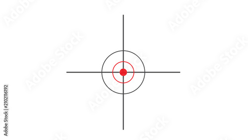 Quadro su tela Graphic red dot sight reticle with crosshairs and inner circular target ring cro