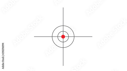 Foto Tactical circular reticle with red center dot and crosshair target sight crossha