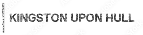 Cuadro en lienzo Sketch black and white Kingston upon Hull text design element