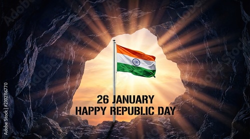 India republic day vibrant tricolor waving celebrating india independence day