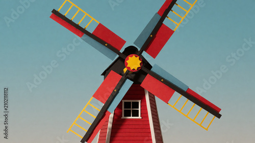 Thread Axle Spin Engaging Paper Windmill Rotor 92