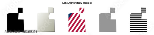 Photos Lake Arthur (New Mexico) blank outline map set