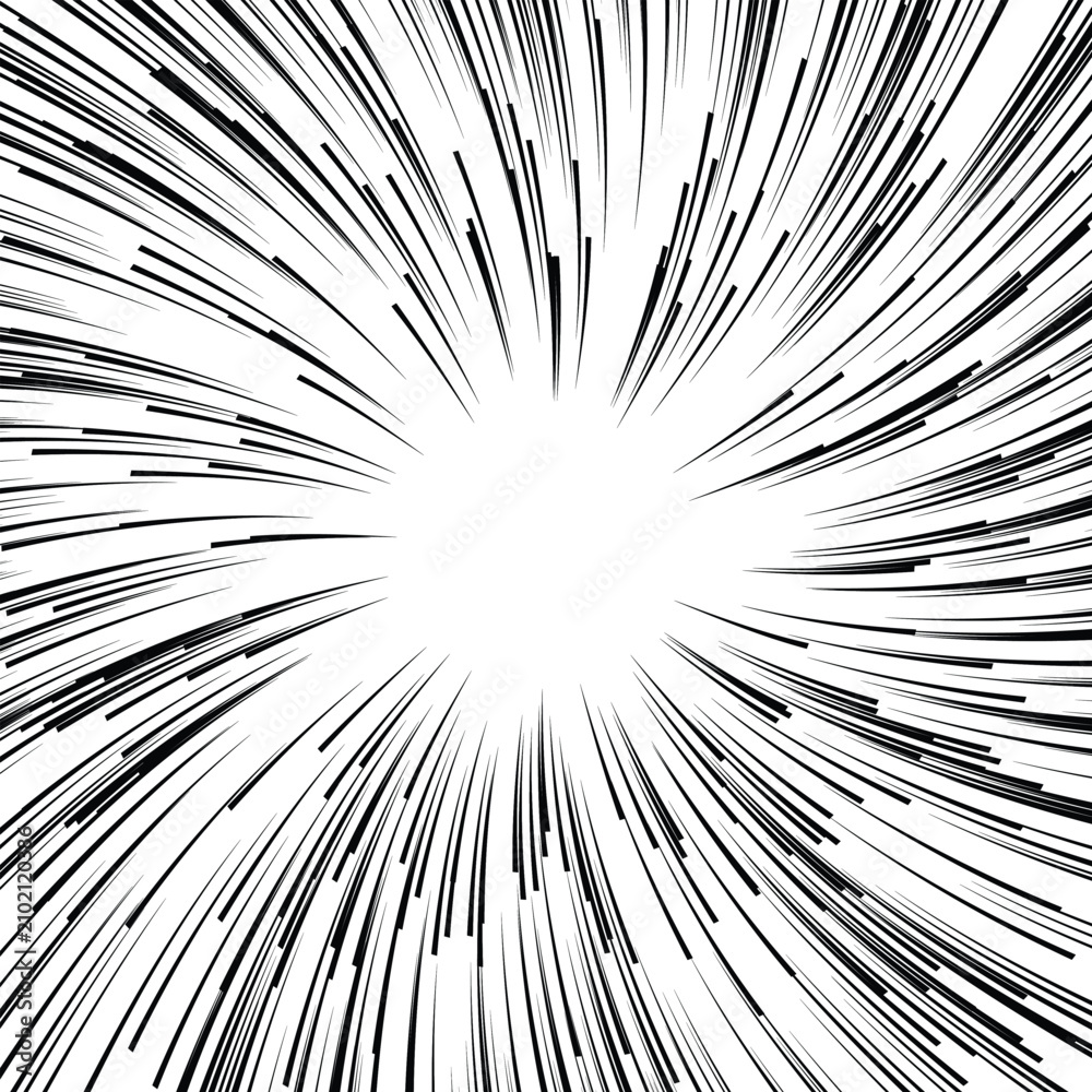 Fototapeta premium Abstract black and white radial speed lines