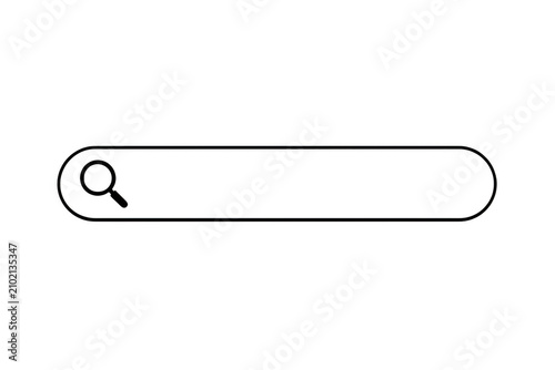 Search bar interface icon with magnifying glass as isolated on transparent background