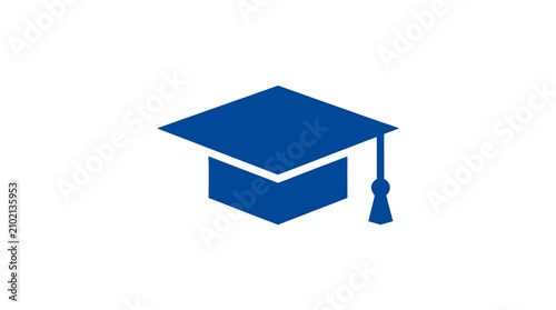 Blue Graduation Cap Icon for Academic Success and Education