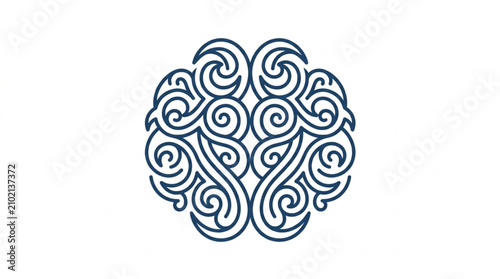 Billede på lærred Intricate Abstract Swirl Design with Symmetrical Patterns.