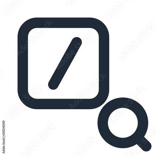Obraz na plátně Keyboard shortcut slash key for quick search line icon