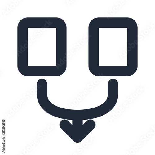 Fotografie Merge files combining into one line icon