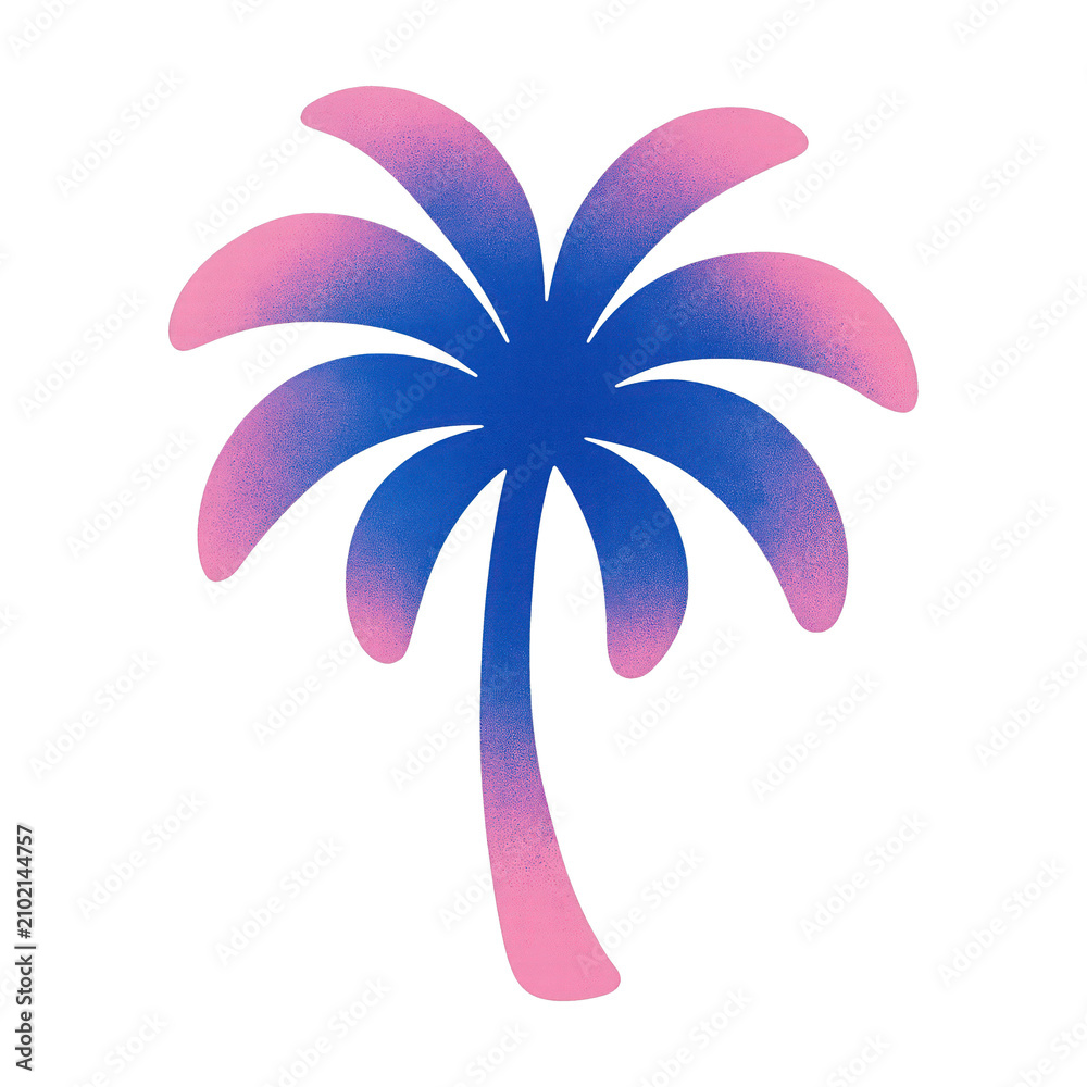 Obraz premium PNG Vibrant gradient palm silhouette