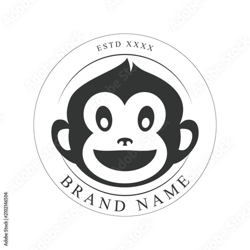 Canvas Print Creative design of elegant monkey head logo