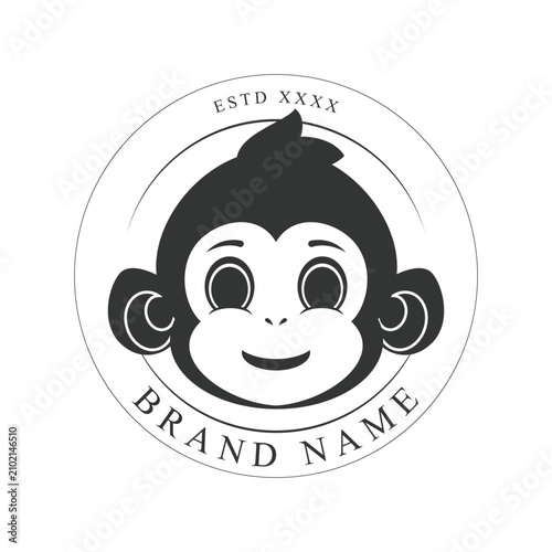 Canvas Print Creative design of elegant monkey head logo