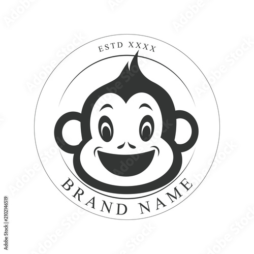 Photography Creative design of elegant monkey head logo