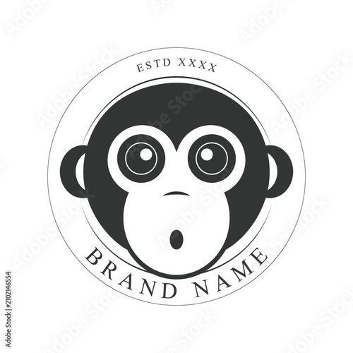 Canvas Print Creative design of elegant monkey head logo