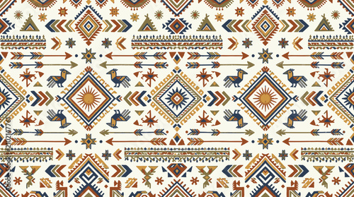 Colorful geometric pattern with shapes.