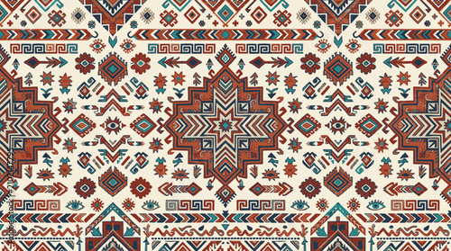 Colorful geometric pattern with shapes.