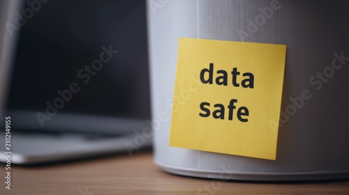 Safe online environment, A yellow sticky note with the words 