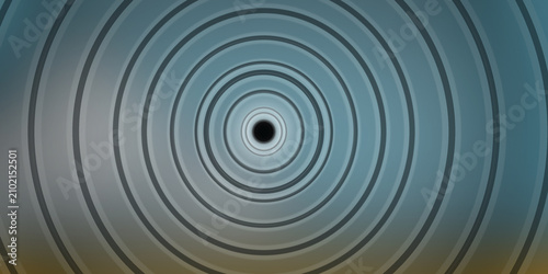 Foto Abstract concentric circle tunnel pattern with blue gradient and soft shadow depth effect