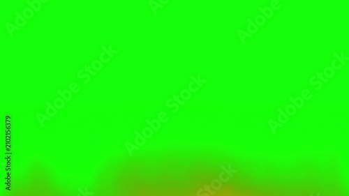 Low Red Dust Cloud and Smoke Fog Rising on Green Screen Chroma Key