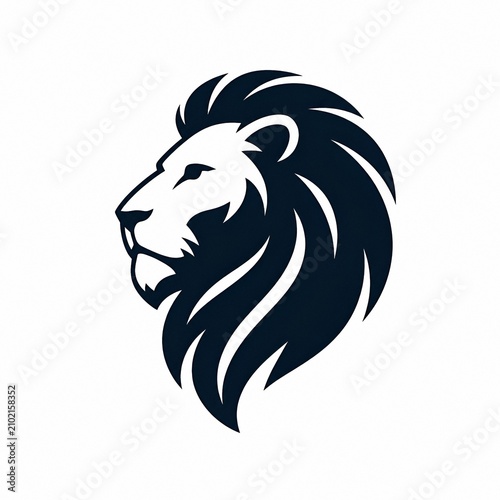 Minimalist Black Lion Head Logo Vector Illustration