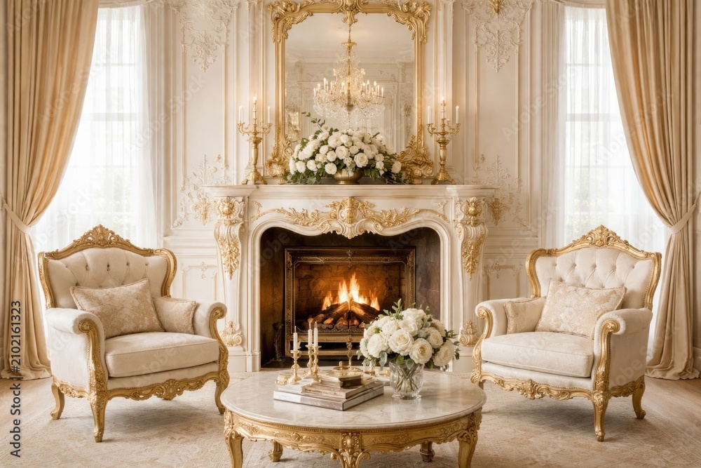 Obraz premium Luxurious elegant vintage living room
